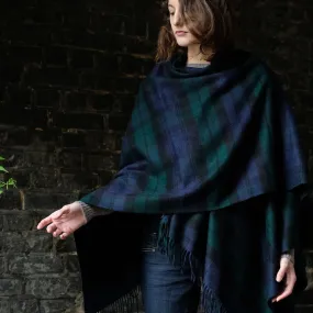 Mini Poncho in Black Watch Tartan