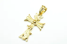 18K as Gold Filled* Cross Pendants Size 38x22mm, Christian Religious Cross Charm, First Communion Baby Baptism For Jewelry Making