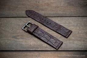 Alligator dark  matte brown, handmade in Finland.