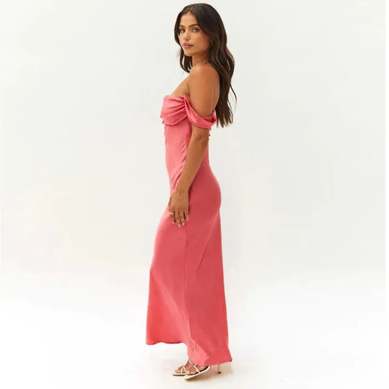 BerryBetty - Barbara Pleated Backless Evening Maxi Dress