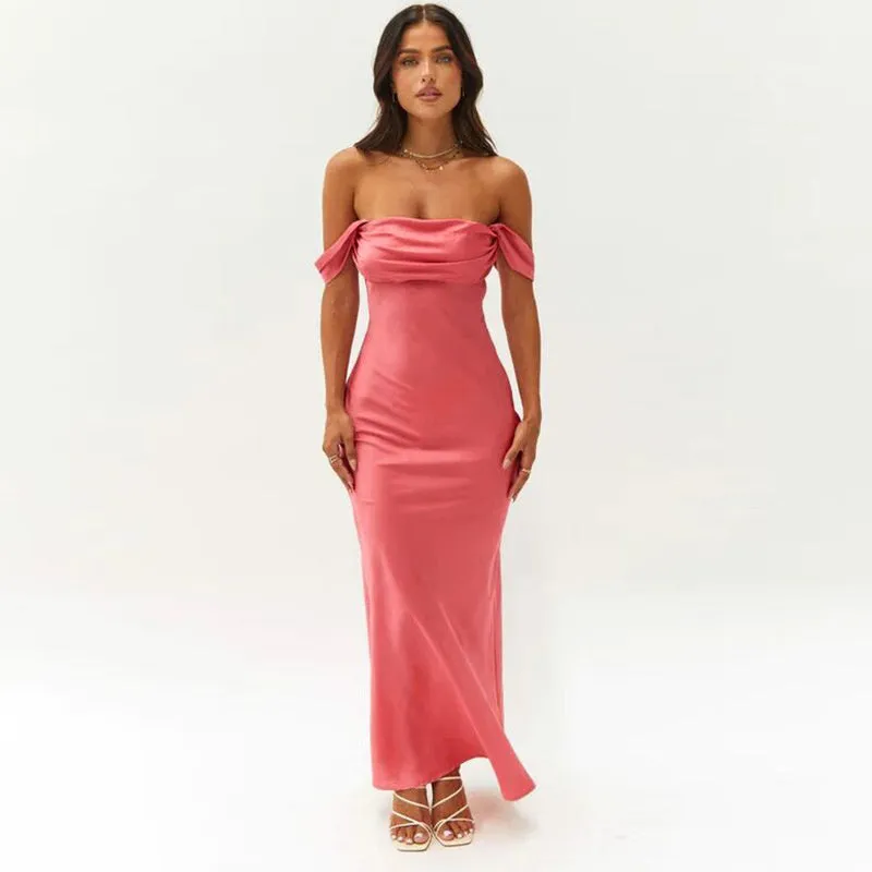 BerryBetty - Barbara Pleated Backless Evening Maxi Dress