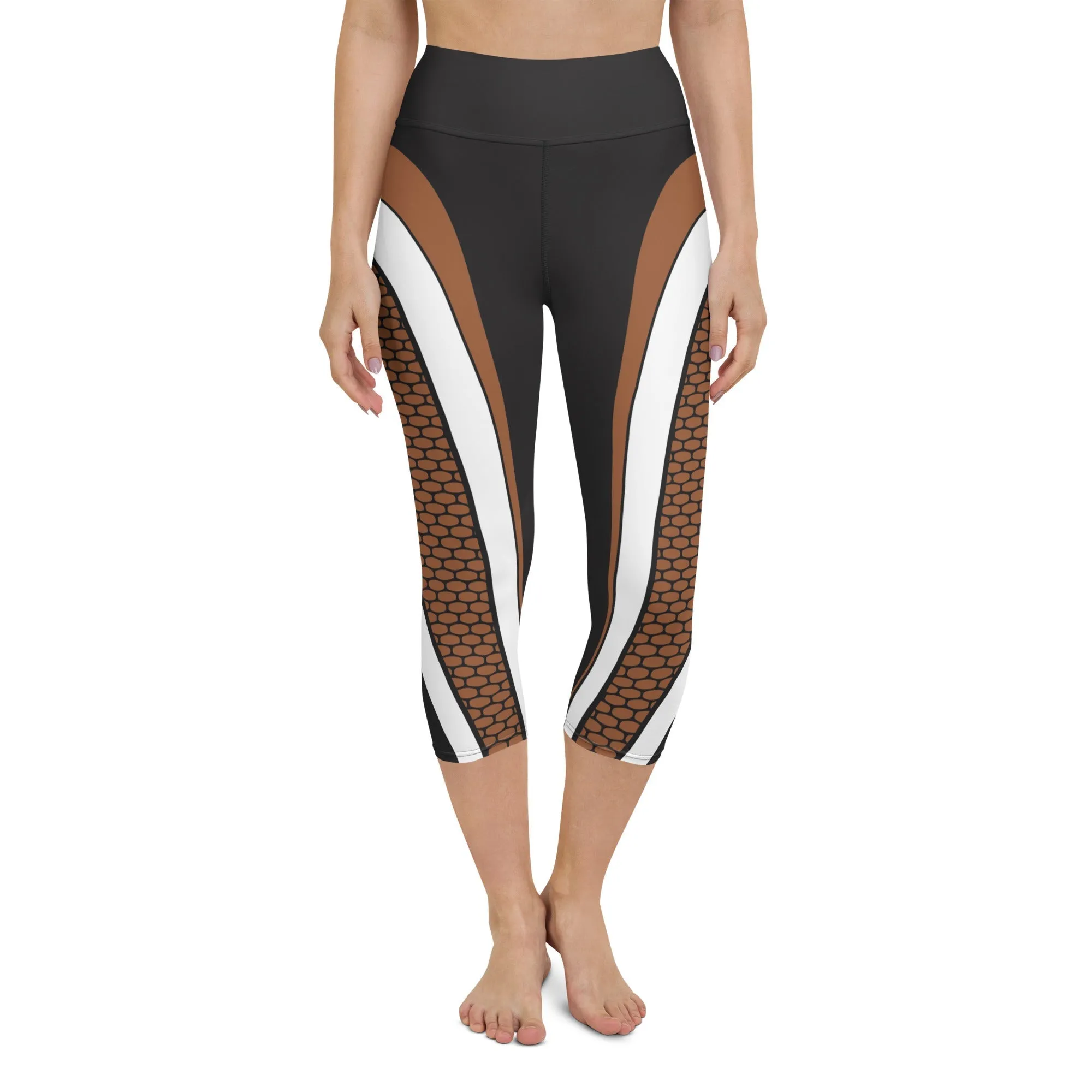 Bold Line Deep Brown Yoga Capris