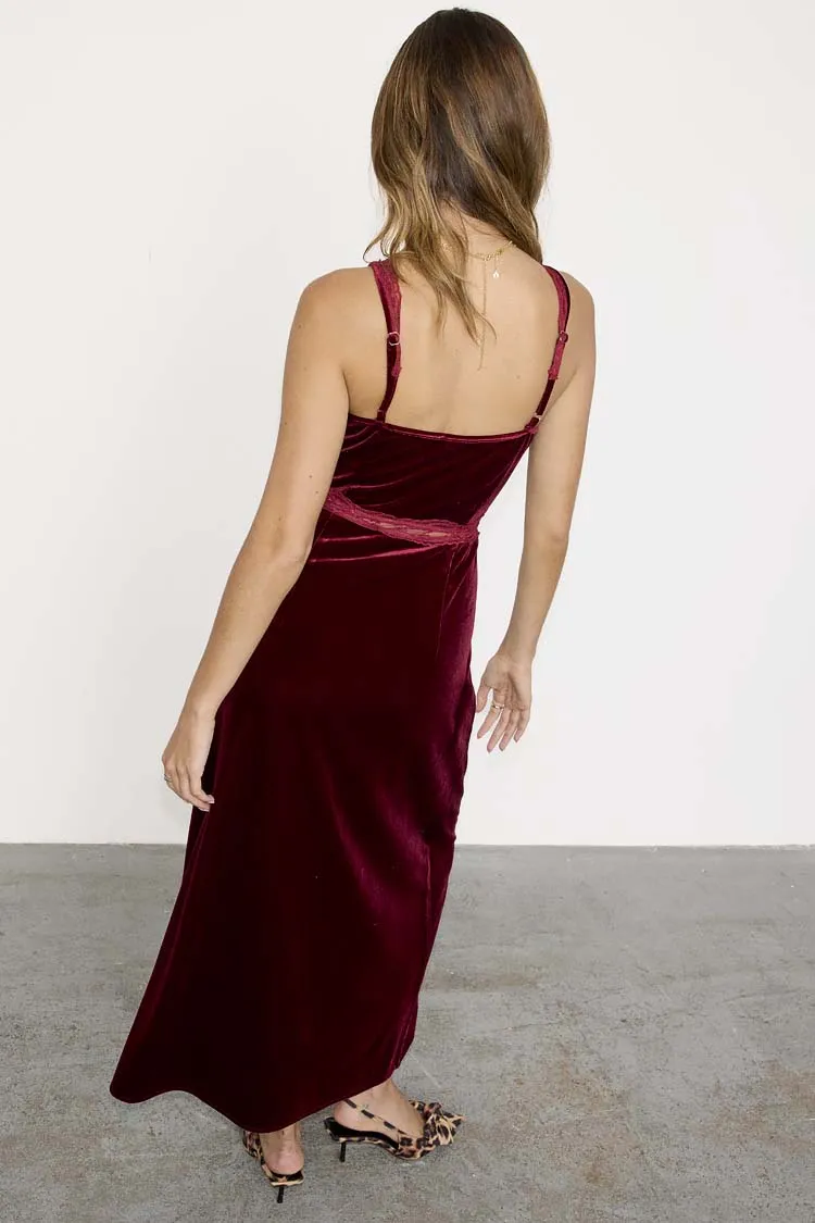 Burgundy Velvet Mimi Dress