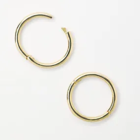 Classic Huggie 14k Solid Gold Hoop Earrings