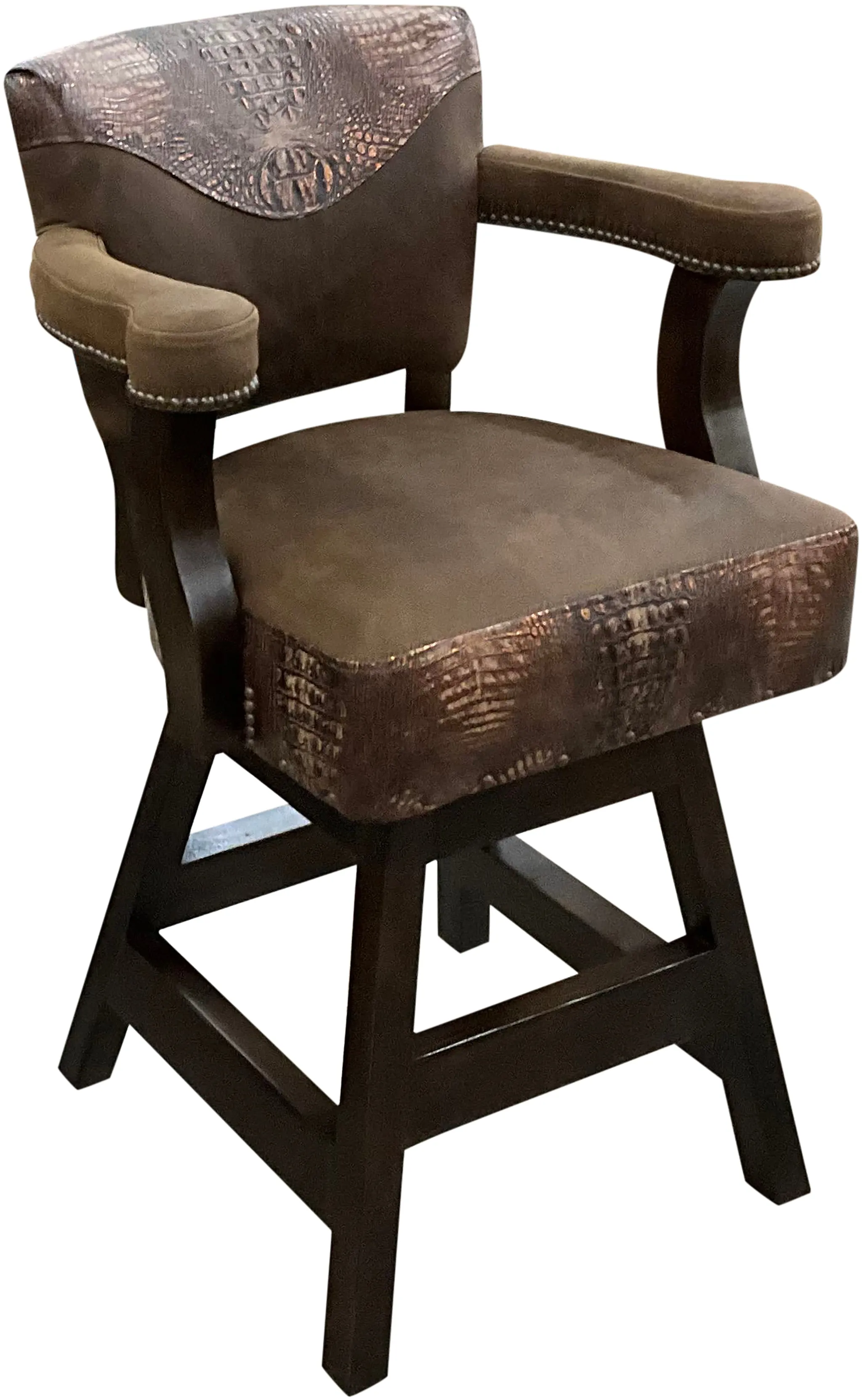 Copper Embossed Leather Western Barstool