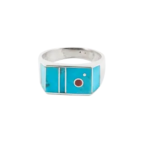 Coral & Kingman Turquoise Ring | Veronica Benally