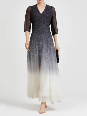 Dip-Dye Organza Evening Dress