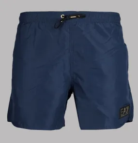 EA7 Gold Badge Logo Swim Shorts Navy Blue