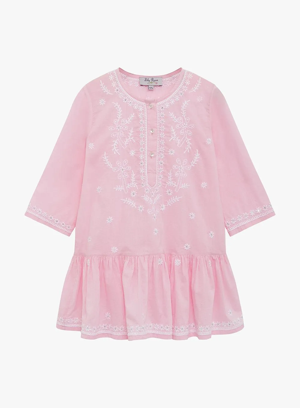 Embroidered Kaftan in Pink