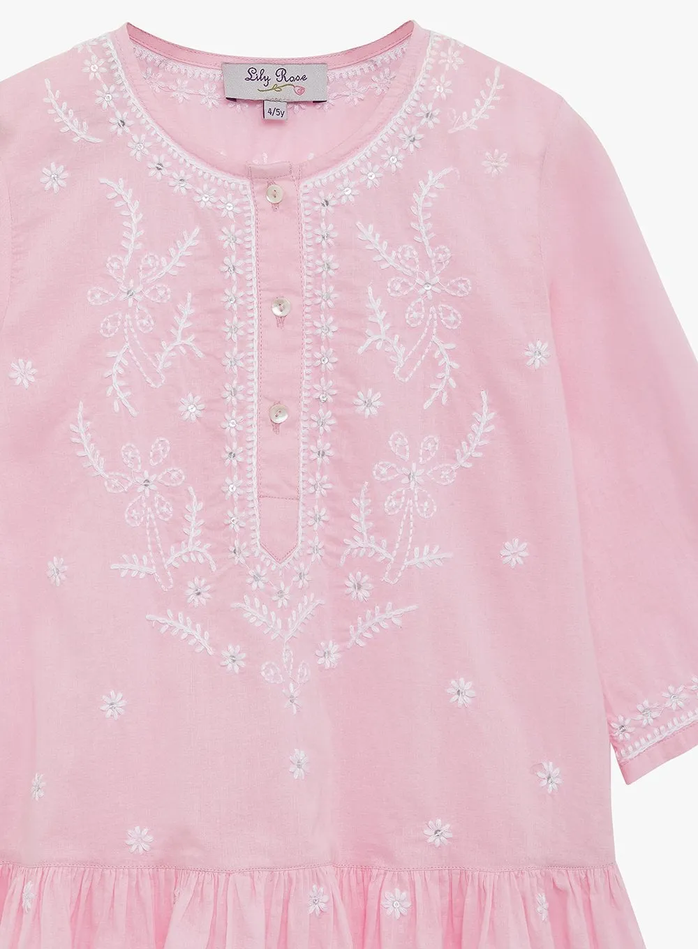 Embroidered Kaftan in Pink