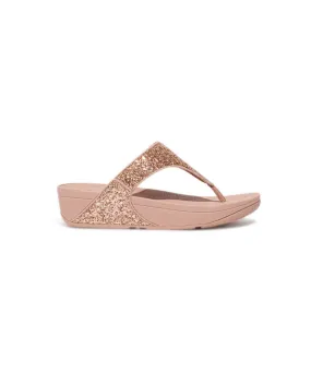 FitFlop Lulu Glitter Rose Gold Toe-Thongs