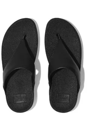 FitFlop Lulu Leather Toe Post in all black