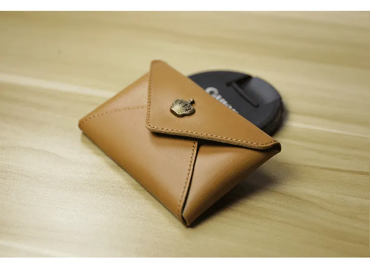 Handcrafted Minimalist leather slim wallet for women, Classic coin purse gift #1