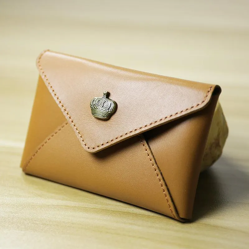 Handcrafted Minimalist leather slim wallet for women, Classic coin purse gift #1