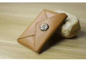 Handcrafted Minimalist leather slim wallet for women, Classic coin purse gift #1