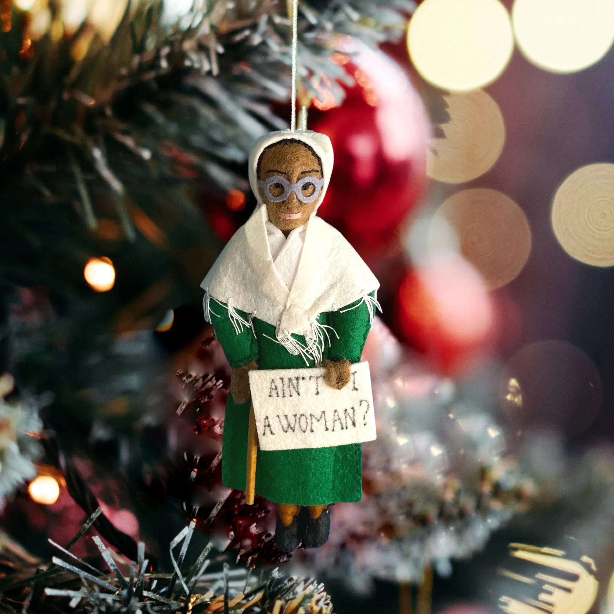 Handmade Felted Christmas Ornament - Sojourner Truth