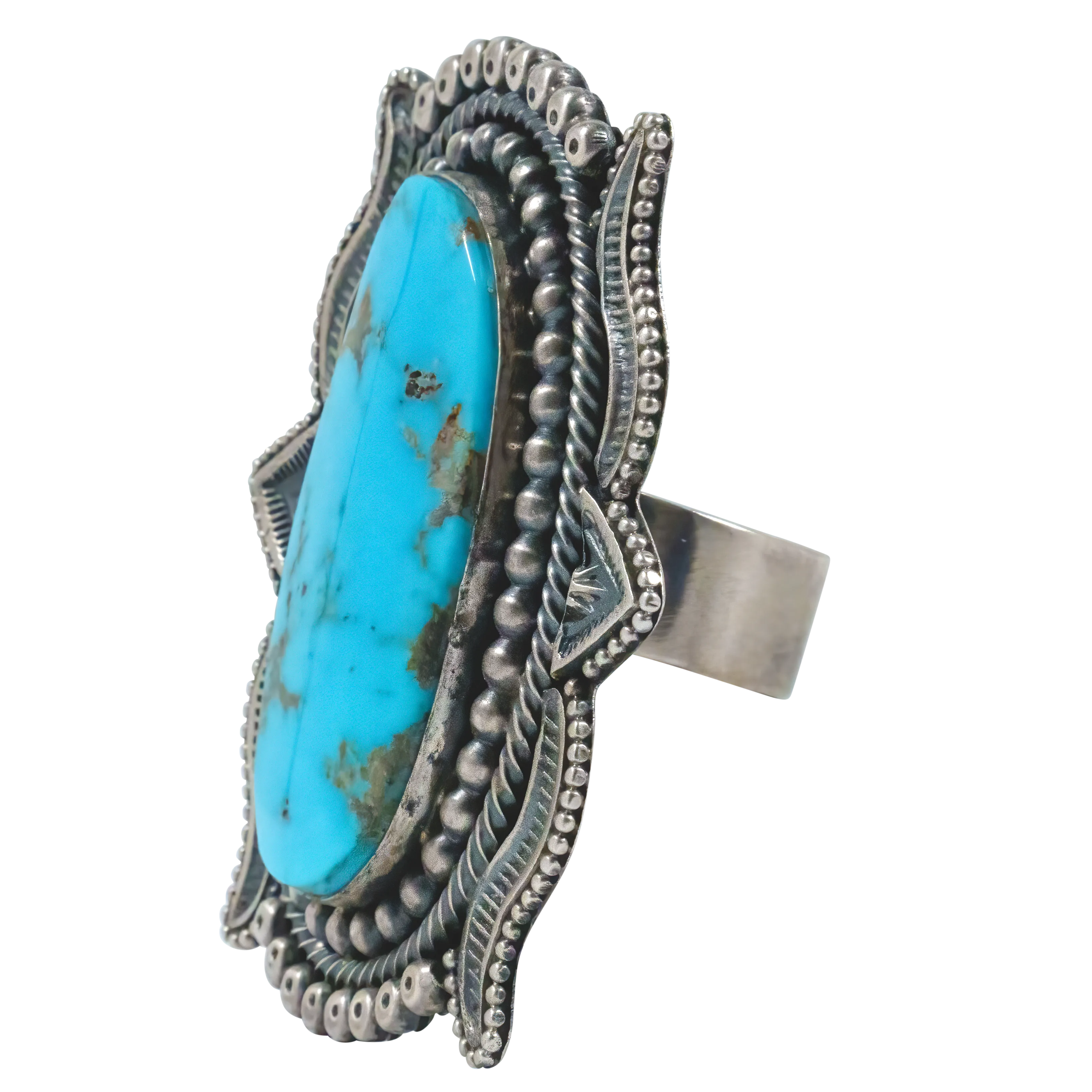 Handstamped Kingman Turquoise Ring | Hemerson Brown