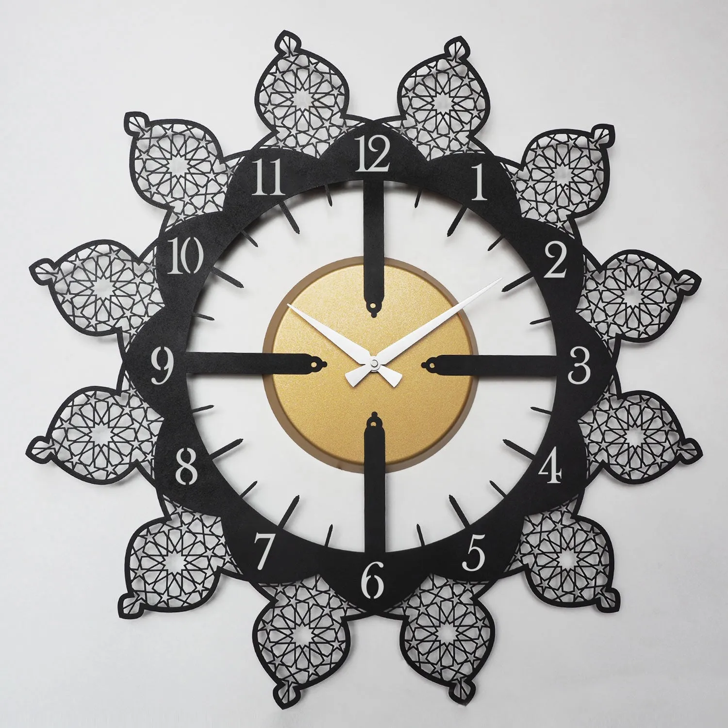 Islamic Pattern Latin Written Metal Wall Clock - WAMS022