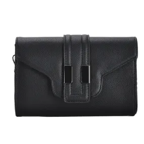 Mechaly Women's Nicky Black Vegan Leather Clutch