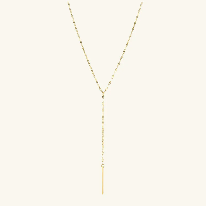 Minimalist Bar Lariat Necklace