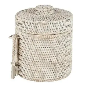 Rustic Rattan Ice Bucket with Plastic Liner