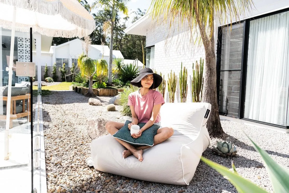 Torquay Indoor/Outdoor Bean Bag in Tweed Beige